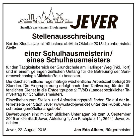 Stellenausschreibung